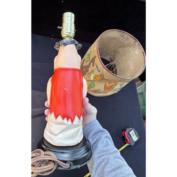 Rare 1961 Flintstones Fred table Lamp & Poor Cond Shade Works! Hannah Barbera -2 - Picture 11 of 13